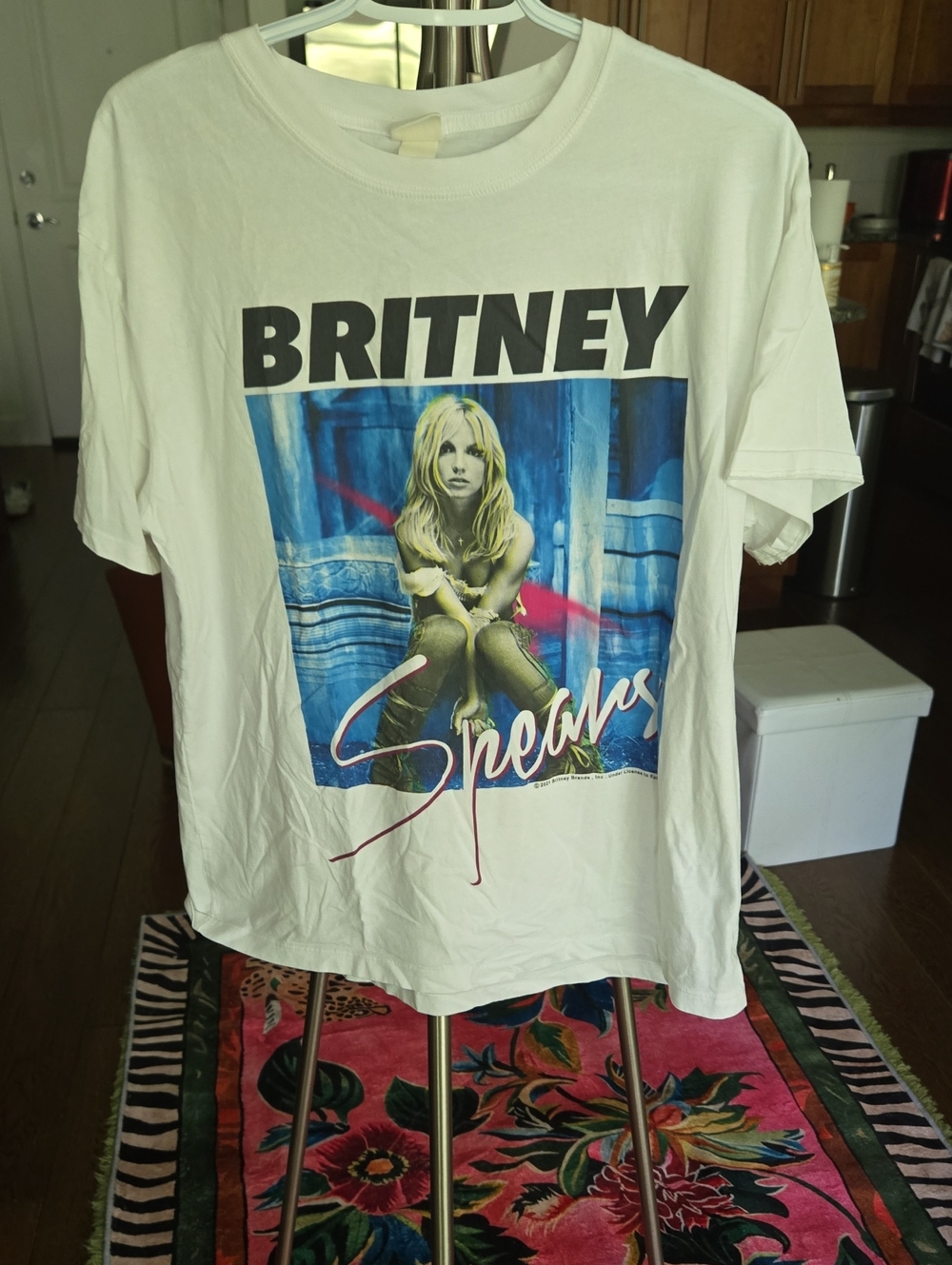 White Graphic Band Tee